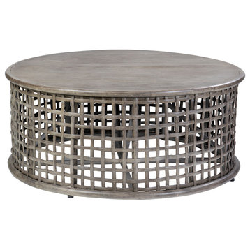 East at Main Open Weave Rattan Coffee Table