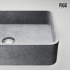 Vigo VG04062 Concreto Stone 13" Rectangular Concrete Vessel - Gray