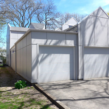 Highland Park, IL Contemporary Exterior Remodel in Pearl Gray and Deep Ocean