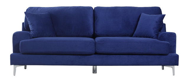 Ultra Modern Plush Velvet Living Room Sofa Contemporary Sofas Ultra Modern Plush Velvet Living Room Sofa Blue