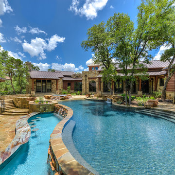 Beach Entry Infinity Pool In Boerne, TX