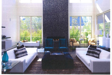 Living room - modern living room idea in Houston