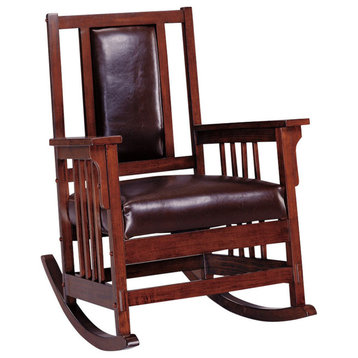 Benzara BM159013 Traditional Rocking Chair, Warm Espresso