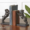 Antique Golden Bronze Bulldogs Set of 2 Book End