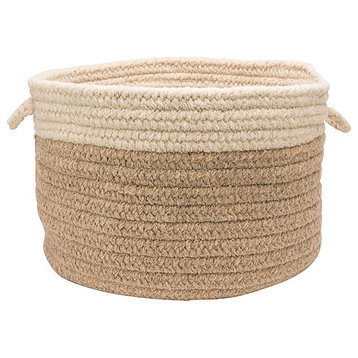 Colonial Mills Basket Chunky Natural Wool Dipped Basket Beige/Natural Round