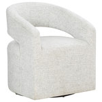 OSP Home Furnishings - Devin Swivel Chair in White Speckle Fabric - A beautiful view from every angle, our Upholstered Swivel Accent Chair embraces an ultra-modern sophistication and chic confidence via a classic open back, barrel design. The 360? panoramic swivel allows for relaxed conversation and blissful television watching. Its minimal footprint design is ideal for small-space living. Sinuous spring support adds comfort and long-lasting durability. Arrives fully assembled for even more relaxed bliss!
