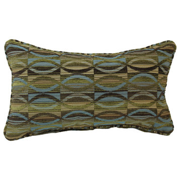18" Double-Corded Patterned Jacquard Chenille Throw Pillow, Earthen Waves