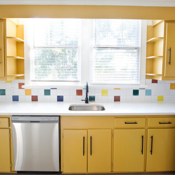 Colorful College Rental renovation - kitchen
