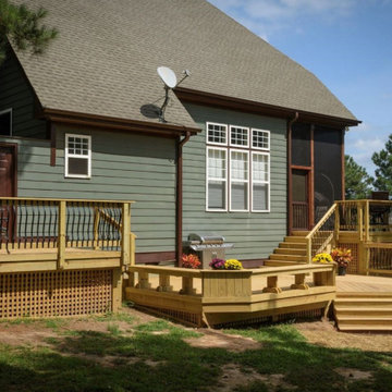 Multi-Level Wood Deck with several Access Points