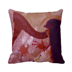 "Lady Harp" JTG Art Pillow - Decorative Pillows