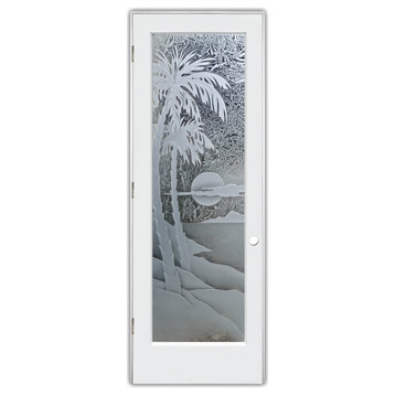 Pantry Door - Palm Sunset - Primed - 28" x 84" - Knob on Right - Pull Open