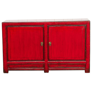 Radiant Red Asian Buffet Cabinet