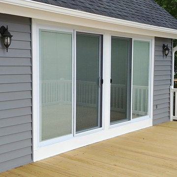 Deck, vinyl rails, vinyl siding, Windows & Patio doors