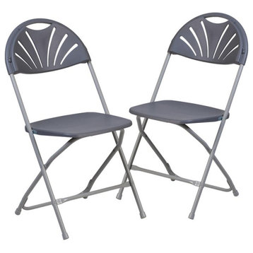Flash Furniture Hercules Charcoal Plastic Folding Chair 2-Le-L-4-Ch-Gg