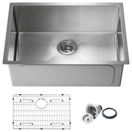 KIBI Handcrafted Undermount Single Bowl 16 gauge Stainless Steel Kitchen Sink, 2