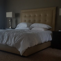 Grid stitch headboard and bed frame - Headboards