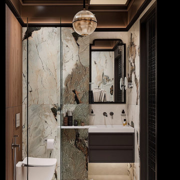 Custom Modern Art Deco Sink Cabinet