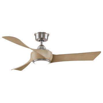Fanimation Wrap Custom Ceiling Fan Brushed Nickel/Natural with LED Light, 44"