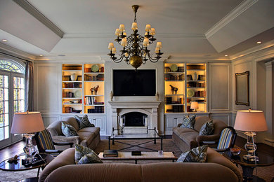 Living Room, TV & Book Shelves