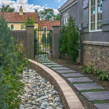 Traditional Landscape with Patio, Water Feature