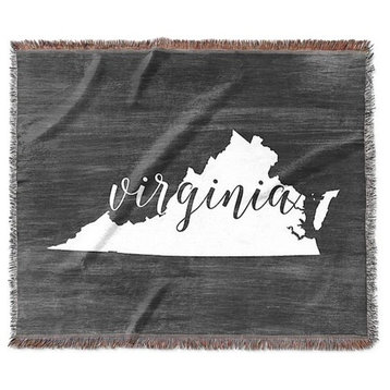 "Home State Typography, Virginia" Woven Blanket 60"x50"