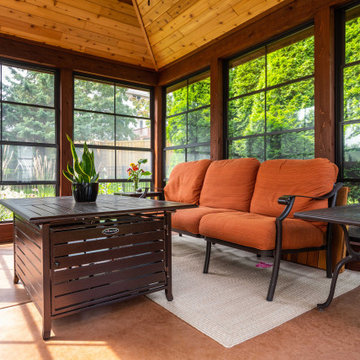 Rustic Detached Screen Room with Fire Table