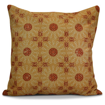 Sun Tile Geometric Print Pillow, Gold, 26"x26"