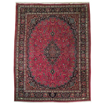 Consigned, Persian Rug, Red, 10'x13', Handmade Wool Kashan