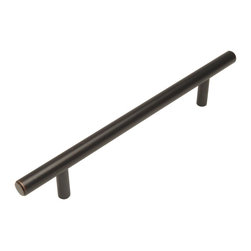 Cosmas - Cosmas 404-128ORB Oil Rubbed Bronze Slim Line Euro Style Cabinet Pull, Set of 5 - Cabinet And Drawer Handle Pulls