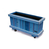 Cafe 47 Black Rolling Planter, Blue