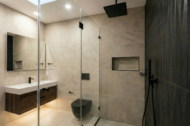 Inspiration for a modern bathroom remodel in Other