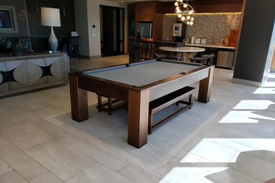Example of a transitional family room design in Phoenix