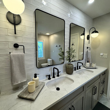 Elegant Rustic Luxe Bathroom renovation.