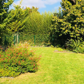jardin rythmé par des plates bandes