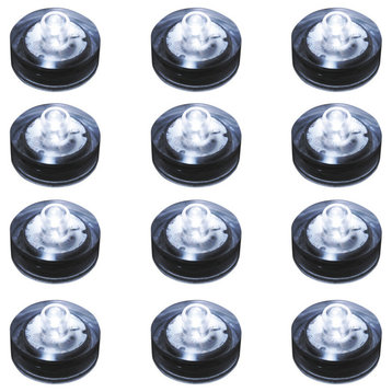 LED Battery Operated Submersible Lights, White, Set of 12