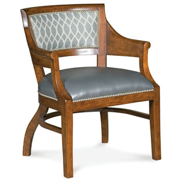 Fayette Chair, 9508 Sand Fabric, Finish: Tobacco, Trim: Black Nickel