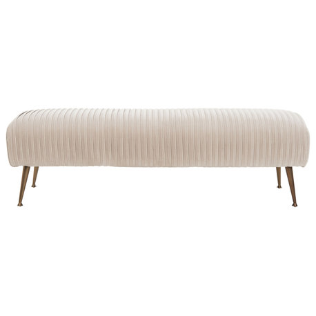 Salome Bench Almond, Antique Brass