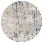 Nourison - Nourison Quarry 10' x Round Ivory Grey Blue Modern Indoor Rug - Invite movement and depth to your space with this blue and grey abstract rug from the Quarry Collection. Pools of neutral colors tie together the various elements of your room without being overpowering, while the low-profile construction lays flat quickly and does not shed. Made from a softly textured blend of polypropylene and polyester yarns designed to hide dirt and the regular wear of family life. Choose from a variety of shapes and sizes to decorate any space including the living room, hallway, entryway, dining room, and kitchen.