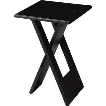 Folding Table Modern Contemporary Black Distressed Mango M