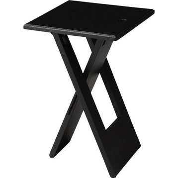 Folding Table Modern Contemporary Distressed Black Mango M