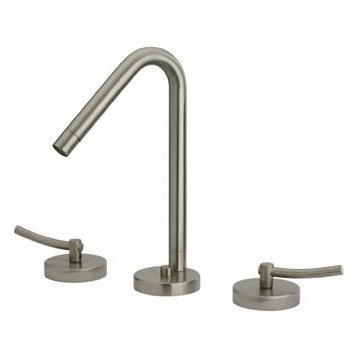 Whitehaus WH81214-BN Widespread Lever Deck Mount Bath Faucet Brushed Nickel