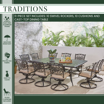 Traditions 11-Piece Dining Set With Extra-Long Dining Table