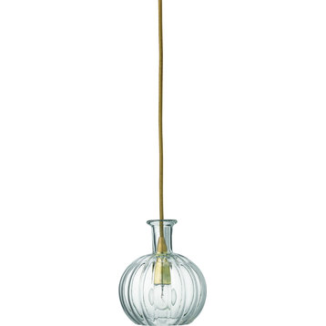 Sophia Carafe Pendant - Clear with Brass