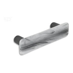CKP - Art Glass Pull, Black Swirl, Oil-Rubbed Bronze Base - Cabinet And Drawer Handle Pulls