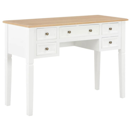 vidaXL Writing Desk White 43.1"x17.7"x30.5" Wood