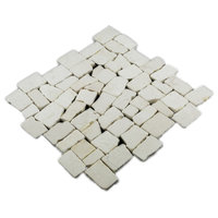 Block Mosaic Tile, White, Sample