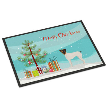 Japanese Terrier Christmas Tree Indoor/Outdoor Mat 24x36 Doormats