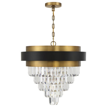 Savoy House Marquise 4-Light Chandelier 1-1669-4-143, Matte Black With Brass