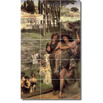 Picture-Tiles.com - Lawrence Alma-Tadema Landscapes Painting Ceramic Tile Mural #375, 12.75"x21.25" - Mural Title: On The Road To The Temple Of Ceres