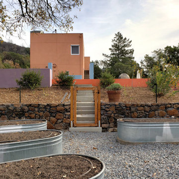 Fire Rebuild with Hamilton Statue and Native Plants